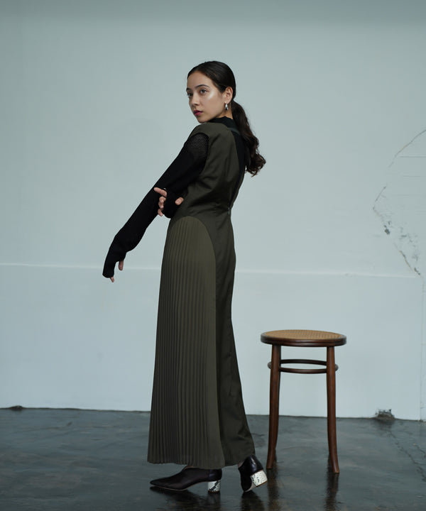 SWEATER + SIDE PLEATED DRESS