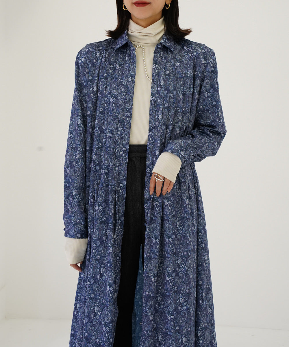 PRINT PLEATED DRESS