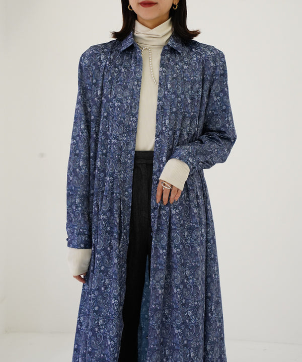 PRINT PLEATED DRESS