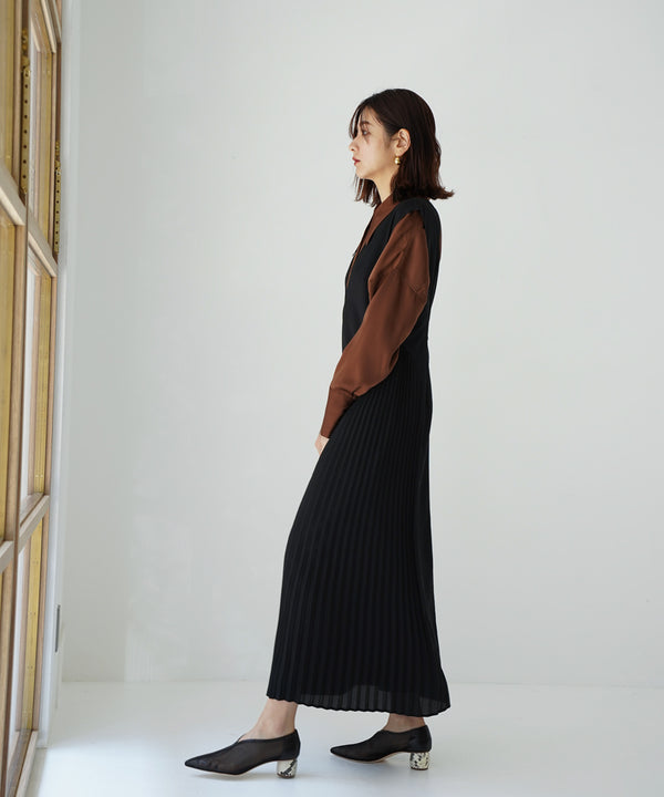 SWEATER + SIDE PLEATED DRESS