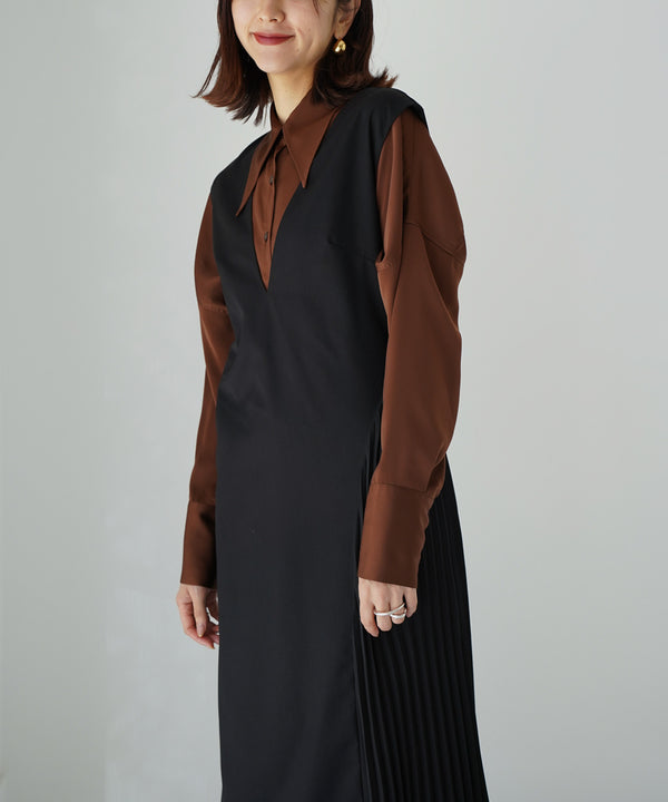 SWEATER + SIDE PLEATED DRESS