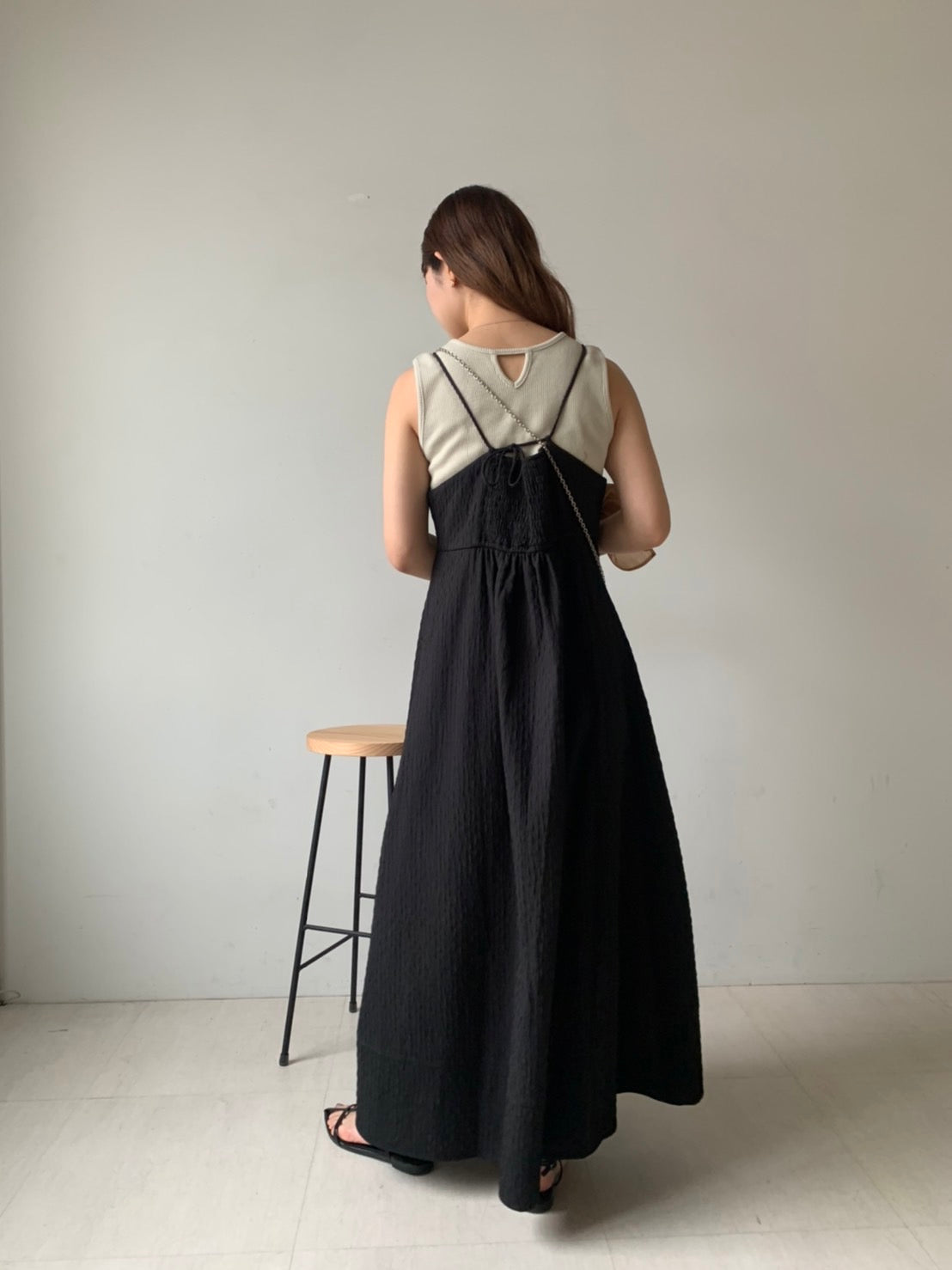 JACQUARD HIGH WAIST SWITCHING ONEPIECE