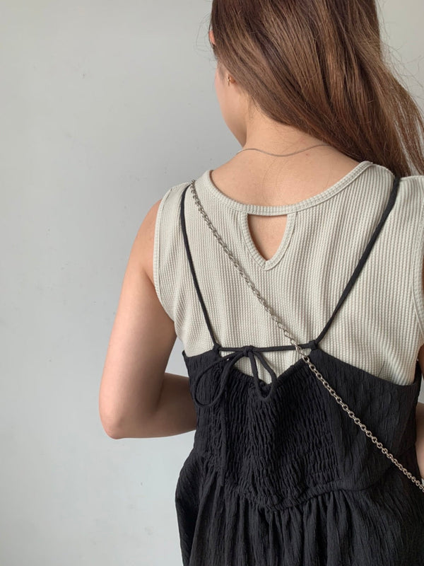 JACQUARD HIGH WAIST SWITCHING ONEPIECE