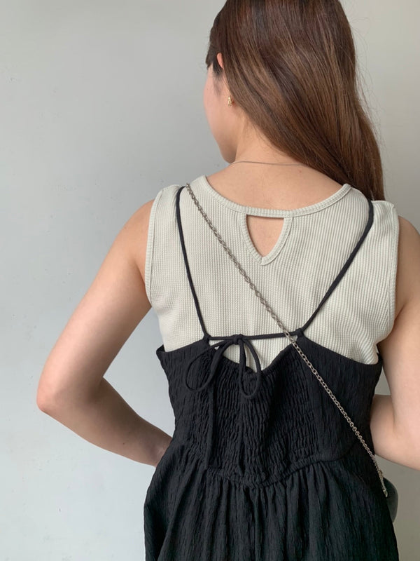 JACQUARD HIGH WAIST SWITCHING ONEPIECE