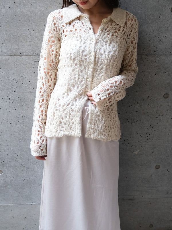 MOHAIR POLO KNIT CD(ﾓﾍｱﾎﾟﾛﾆｯﾄｶｰﾃﾞ)