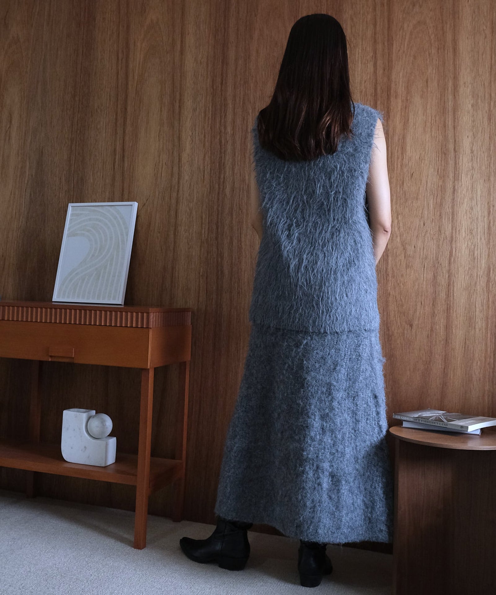 KEGAKI HALF CARDIGAN KNIT SKT