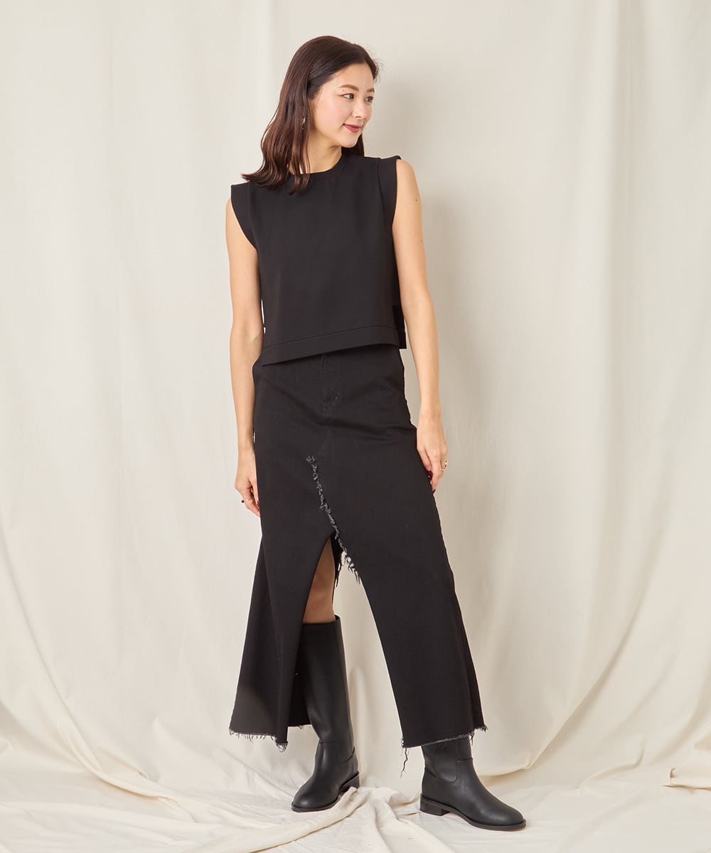DENIM SLIT SKIRT