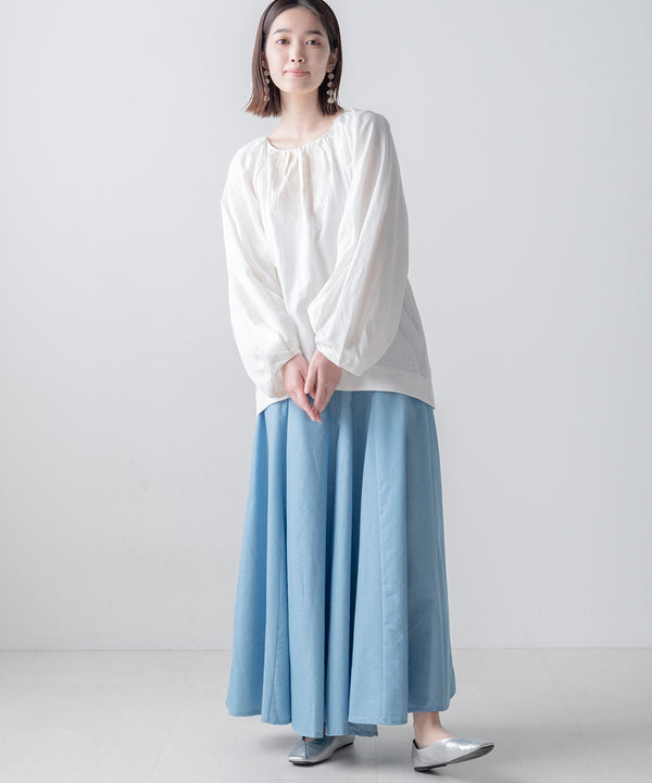 刺繍ショルダータックブラウス