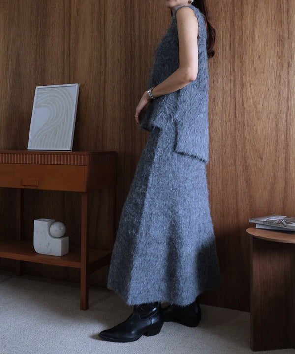 KEGAKI HALF CARDIGAN KNIT SKT