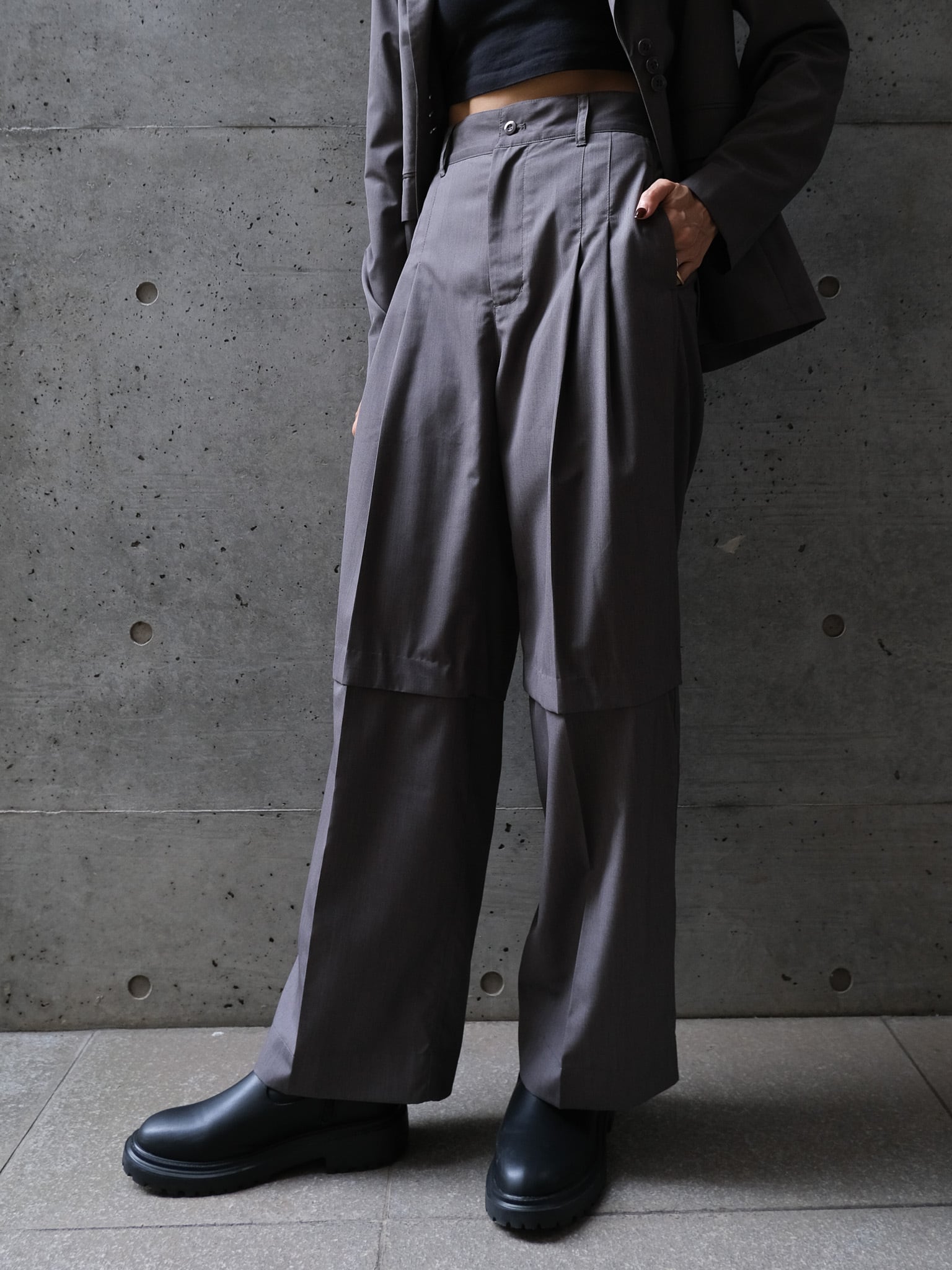 3WAY CUTOUT TROUSERS(ｽﾘｰｳｪｲｶｯﾄｱｳﾄﾄﾗｳｻﾞｰ)