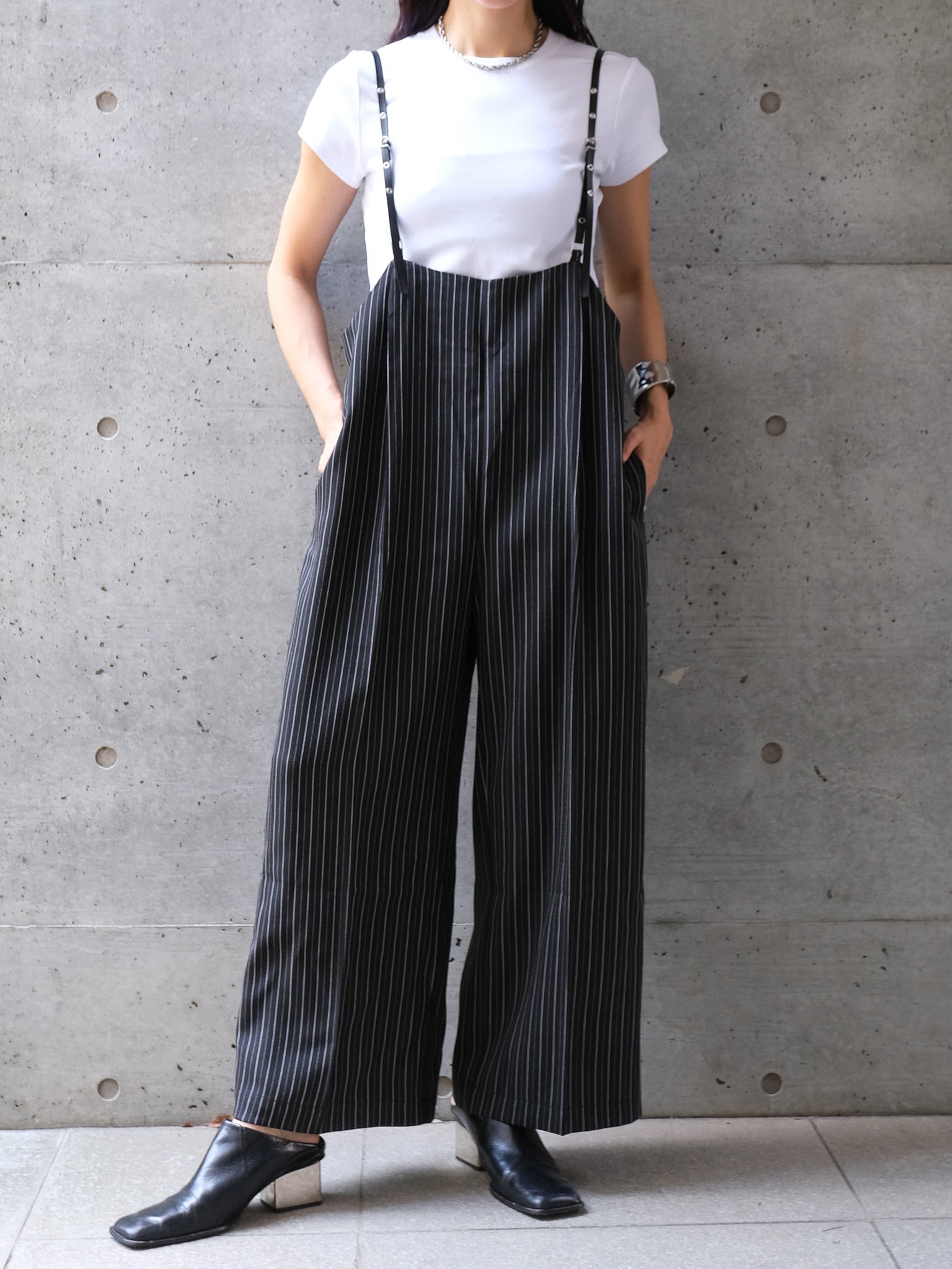 【SETUP 可】HERRINGBONE STRIPED PANTS（ﾍﾘﾝﾎﾞｰﾝｽﾄﾗｲﾌﾟﾊﾟﾝﾂ）
