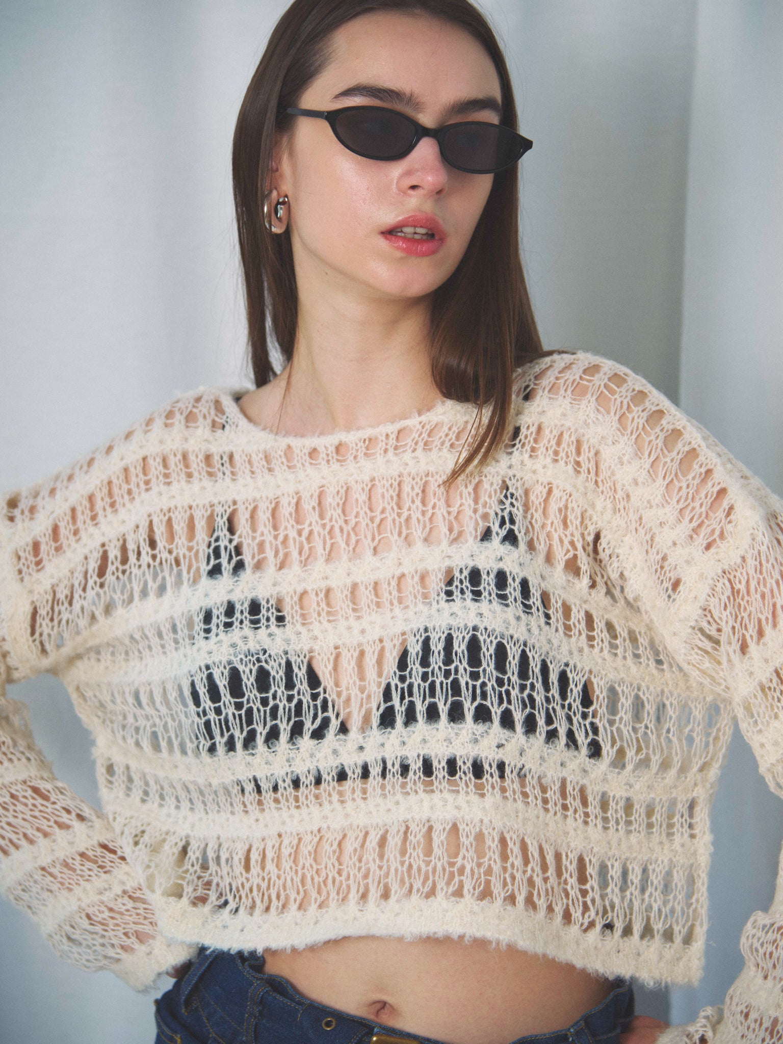 BOUCLE SHORT SWEATER(ﾌﾞｰｸﾚｼｮｰﾄｾｰﾀｰ)