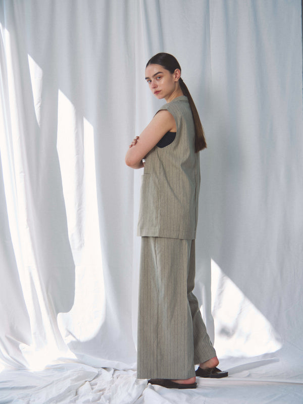 【SETUP 可】HERRINGBONE STRIPED PANTS（ﾍﾘﾝﾎﾞｰﾝｽﾄﾗｲﾌﾟﾊﾟﾝﾂ）