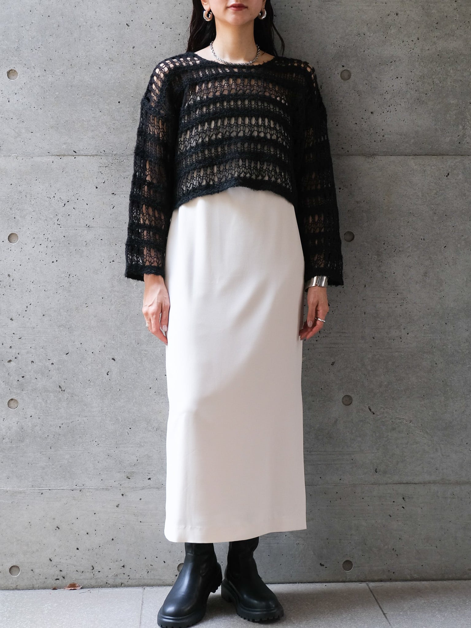 BOUCLE SHORT SWEATER(ﾌﾞｰｸﾚｼｮｰﾄｾｰﾀｰ)
