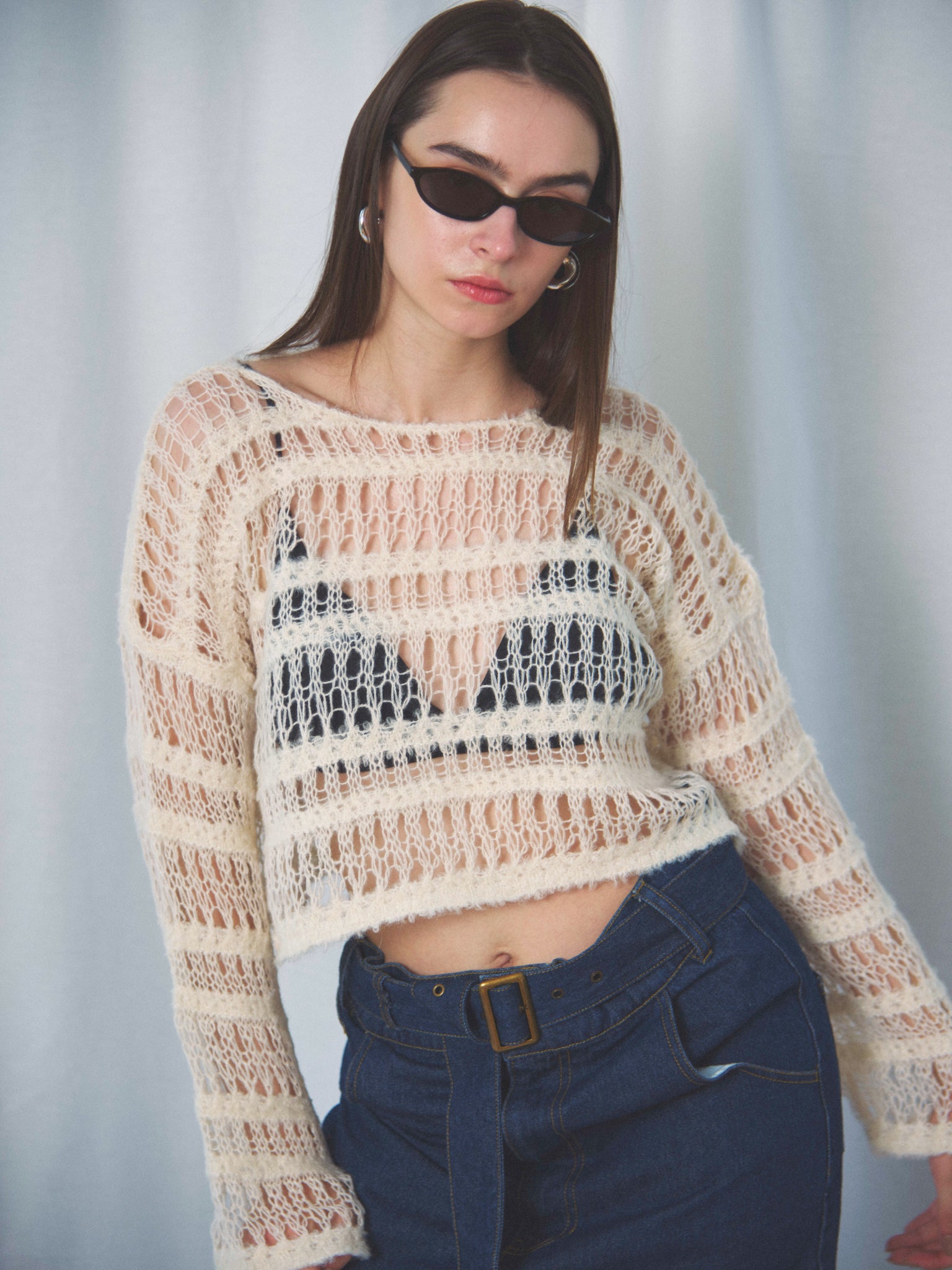BOUCLE SHORT SWEATER(ﾌﾞｰｸﾚｼｮｰﾄｾｰﾀｰ)