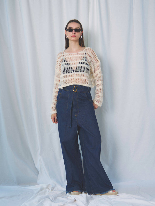 BOUCLE SHORT SWEATER(ﾌﾞｰｸﾚｼｮｰﾄｾｰﾀｰ)
