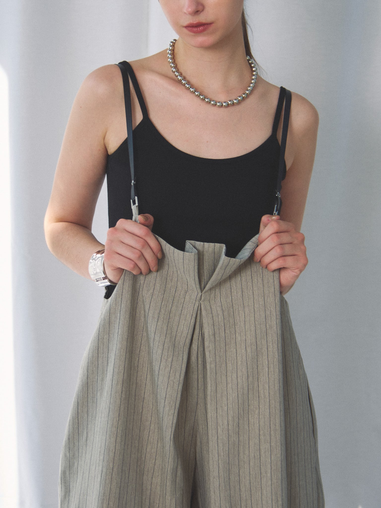 【SETUP 可】HERRINGBONE STRIPED PANTS（ﾍﾘﾝﾎﾞｰﾝｽﾄﾗｲﾌﾟﾊﾟﾝﾂ）