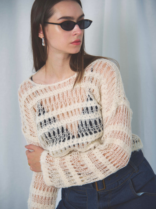 BOUCLE SHORT SWEATER(ﾌﾞｰｸﾚｼｮｰﾄｾｰﾀｰ)